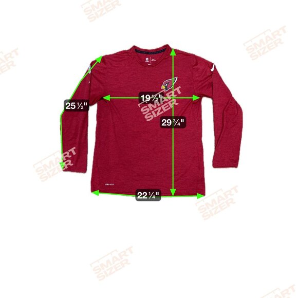Nike NFL Arizona Cardinals Red Long Sleeve Dri-FIT Shirt Mens L Onfield Apparel - Picture 6 of 6